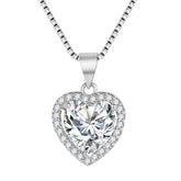 White Moissanite Heart Pendant Necklace – Fashion Jewelry Gift for Her