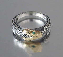 Punk Hand Jewellery Copper And Silver Plated Two-tone Snake Ring