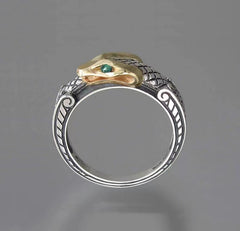 Punk Hand Jewellery Copper And Silver Plated Two-tone Snake Ring