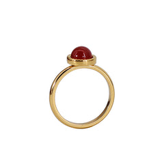 18K Gold-Plated Titanium Steel Ring with Multi-Colored Natural Stones for Women
